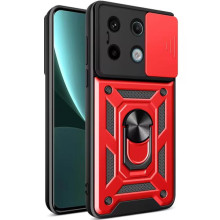 Чохол Ummi Camshield Serge Ring для Xiaomi Redmi Note 13 Pro 4G / 14s / Poco M6 Pro 4G – Червоний