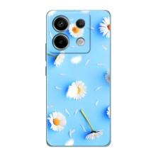 Чехол с Цветами для Xiaomi Redmi Note 13 Pro (ромашки на голубом)