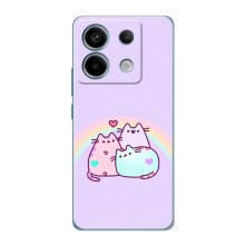 Чехол с милыми котиками на Редми Нот 13 Про (4G) – Котики с радугой