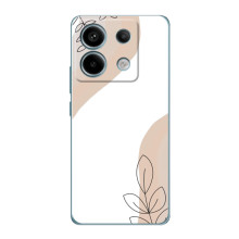 Силиконовый чехол с принтом в цветах на Xiaomi Redmi Note 13 Pro – Нюдовый дизайн