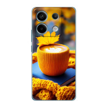 Чехол с уникальным дизайном «Осень с кофе» для Xiaomi Redmi Note 13 Pro – Кофе с жёлтым