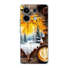 Чехол с уникальным дизайном «Осень с кофе» для Xiaomi Redmi Note 13 Pro – Осенне-зимнее кофе