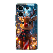 Яркий чехол для Xiaomi Redmi Note 13 Pro с Зимними Оленятами – Олень в шарфе