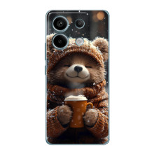 Друкований чохол 'Звірята з кавою' для Xiaomi Redmi Note 13 Pro – Мішка з кавою