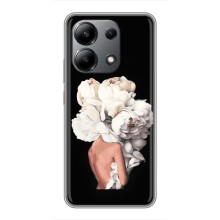 Чехлы (ART) Цветы на Xiaomi Redmi Note 13 (4G) (VPrint) (Белые цветы)