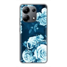 Чехлы (ART) Цветы на Xiaomi Redmi Note 13 (4G) (VPrint) (Голубые Бутоны)