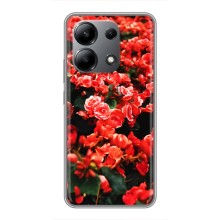 Чехлы с Цветами для Xiaomi Redmi Note 13 (4G) (VPrint) (Цветы красные)