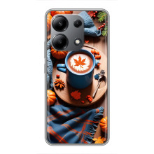 Чехол с уникальным дизайном «Осень с кофе» для Xiaomi Redmi Note 13 (4G) – Кофе и тыквы