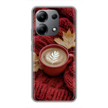 Чехол с уникальным дизайном «Осень с кофе» для Xiaomi Redmi Note 13 (4G) – Кофе на пледе