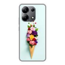 Чехлы с тематикой "ЦВЕТЫ" на Xiaomi Redmi Note 13 (4G) (Цветок-мороженное)
