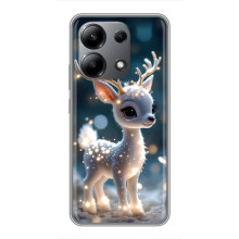 Яркий чехол для Xiaomi Redmi Note 13 (4G) с Зимними Оленятами – Блистающий оленёнок