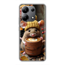 Печатный чехол «Зверята с кофе» для Xiaomi Redmi Note 13 (4G) – Медведь с кофе