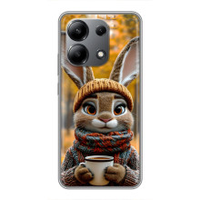 Печатный чехол «Зверята с кофе» для Xiaomi Redmi Note 13 (4G) – Зайчик с кофе