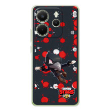 Бампер (ТПУ) с принтом Brawl Stars на Шiaomi Редми Нот 14 4G  (Глобальная версия) (Черный Ворон)