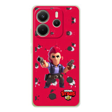 Бампер (ТПУ) с принтом Brawl Stars на Шiaomi Редми Нот 14 4G  (Глобальная версия) (Кольт на красном)