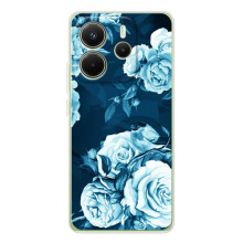 Чехлы (ART) Цветы на Xiaomi Redmi Note 14 4G (Global version) (VPrint) (Голубые Бутоны)