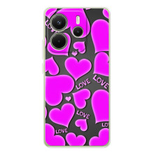 Чехлы для любимой на Xiaomi Redmi Note 14 4G (Глобальная версия) (VPrint) (Pink hearts)