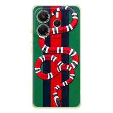 Чехлы ГУЧЧИ для Xiaomi Redmi Note 14 4G (Глобальная версия) (AlphaPrint) – Gucci змия
