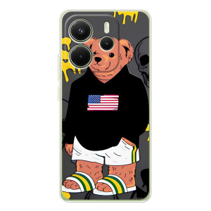 Чехлы Мишка Тедди для Шiaomi Редми Нот 14 4G  (Глобальная версия) – Teddy USA