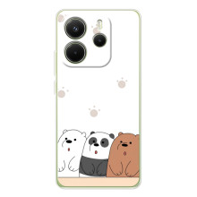 Чехлы с изображением разных животных для Xiaomi Redmi Note 14 4G (Global version) (Удивленные медвеженки)