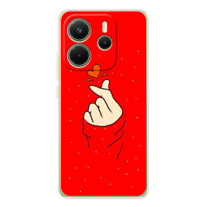Чохол (Знак сердечка) для Xiaomi Redmi Note 14 4G (Global version) – Сердечко на червоному