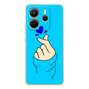 Чохол (Знак сердечка) для Xiaomi Redmi Note 14 4G (Global version) – Сердечко на синоьому