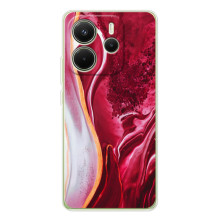 Чехол для Xiaomi Redmi Note 14 4G (Глобальная версия) - с принтом (Дизайнерские) (AlphaPrint) – Мрамор красный