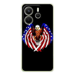 Чехол Флаг USA для Xiaomi Redmi Note 14 4G (Global version) – Крылья США