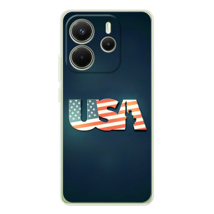 Чехол Флаг USA для Xiaomi Redmi Note 14 4G (Global version) – USA
