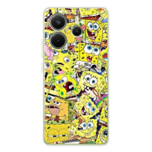 Чехол Губка Боб для Xiaomi Redmi Note 14 4G (Глобальная версия) (Эмоции Спанч Боба)