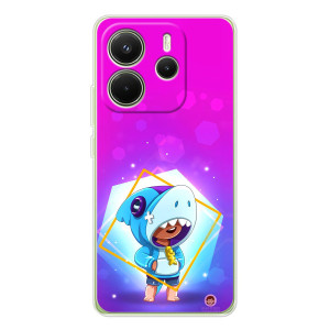 Чохол Бравл Старс для Xiaomi Redmi Note 14 4G (Global version) – Леон у костюмі Акули