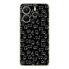 Чехол на тематику: Коты для Xiaomi Redmi Note 14 4G (Global version) (Котики на черном)