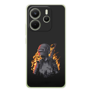 Чохол з картинкою "Герой Pubg" на Xiaomi Redmi Note 14 4G (Global version) – В полум'ї