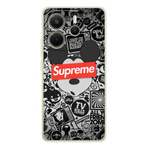 Чохол з Брендами одягу на xaomi Redmi Note 14 4G (Глóб熬 версія) – Supreme Маус