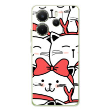 Бампер с изображением Котиков для Шiaomi Редми Нот 14 4G  (Глобальная версия) (Новогодние котики)