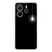 Чехол с картинками на черном фоне для Xiaomi Redmi Note 14 4G (Global version) (Лампочка)