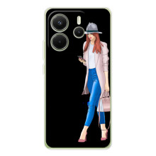 Чехол с картинкой Модные Девчонки Xiaomi Redmi Note 14 4G (Global version) (Девушка со смартфоном)