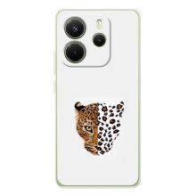 Чехол с леопардовым принтом на Xiaomi Redmi Note 14 4G (Global version) (Леопард на белом)
