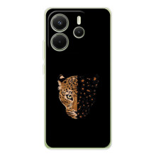 Чехол с леопардовым принтом на Xiaomi Redmi Note 14 4G (Global version) (Леопард на черном)
