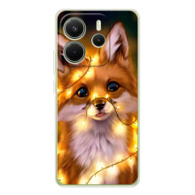 Чехол с Лисичкой для Xiaomi Redmi Note 14 4G (Global version) (Новогодний лисенок)