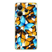 Чохол з принтом для Шіаомі Редмі Ноут 14 4G (Глобальна версія) - (Прикольні) (AlphaPrint) (Яскраві метелики)