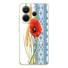 Силиконовый Чехол на Xiaomi Redmi Note 14 4G (Global version) с картинкой Вышиванки (Вышиванка с цветком)