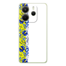 Силиконовый Чехол на Xiaomi Redmi Note 14 4G (Global version) с картинкой Вышиванки (Желто-синяя вышиванка)