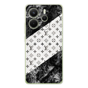 Чехол Стиль Louis Vuitton на Xiaomi Redmi Note 14 4G (Global version) – LV на белом