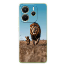 Чехол Король лев на Xiaomi Redmi Note 14 4G (Глобальная версия) (Мусафа и Симба)