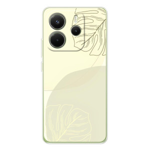 Чехол цветочный дизайн для Xiaomi Redmi Note 14 4G (Global version) (Зелёный фон)