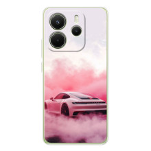Чехол с авто Порше для Xiaomi Redmi Note 14 4G (Global version) – Розовый Порше