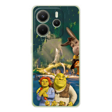 Печатный чехол с принтом Шрек для Xiaomi Redmi Note 14 4G (Global version) – Шрек и Фиона