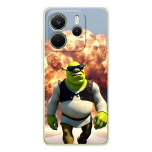 Печатный чехол с принтом Шрек для Xiaomi Redmi Note 14 4G (Global version) – Стильный Шрек