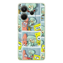 Силиконовый чехол Спанч Боб на Шiaomi Редми Нот 14 4G  (Глобальная версия) (Фото-БоБ)